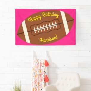 Football sport Birthday Party roze Spandoek