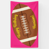 Football sport Birthday Party roze Spandoek (Verticaal)