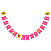 Football sport Birthday Party roze Vlaggetjes (Alle)