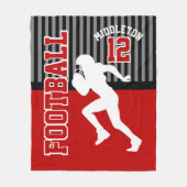 Football 🏈 Sport - Donkerrood Fleece Deken (Voorkant)