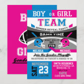 Football Sport Gender Reveal Uitnodigingen (Voorkant / Achterkant)
