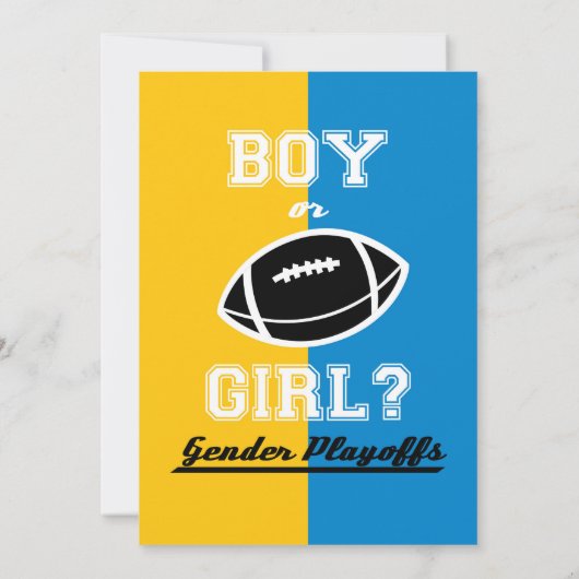 Football sport Genderkwesties onthullen uitnodigin Kaart (Achterkant)