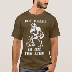Football sport Mijn hart staat op het lijnenoffens T-shirt