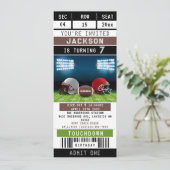 Football Sport Ticket Verjaardagsuitnodiging Kaart (Staand voorkant)