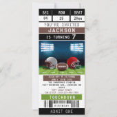 Football Sport Ticket Verjaardagsuitnodiging Kaart (Voorkant)