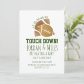 Football Sport TouchDown Tailgating Baby shower Kaart (Staand voorkant)