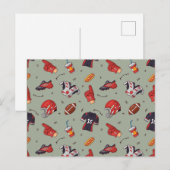 Football Sportapparatuur met voedselpatroon Briefkaart (Voorkant / Achterkant)