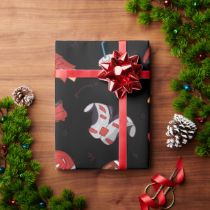 Football Sportapparatuur met voedselpatroon Cadeaupapier