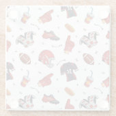 Football Sportapparatuur met voedselpatroon Glazen Onderzetter (Achterkant)