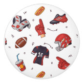 Football Sportapparatuur met voedselpatroon Keramische Knop (Voorkant)