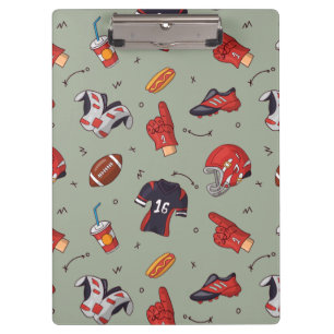 Football Sportapparatuur met voedselpatroon Klembord