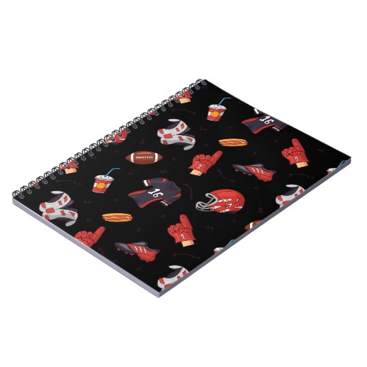 Football Sportapparatuur met voedselpatroon Notitieboek (Linkerzijde)