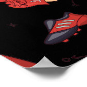 Football Sportapparatuur met voedselpatroon Poster (Hoek)