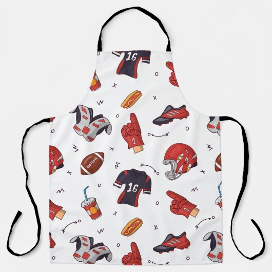 Football Sportapparatuur met voedselpatroon Schort (Voorkant)