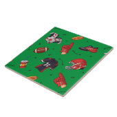 Football Sportapparatuur met voedselpatroon Tegeltje (Zijkant)