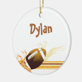 Football Sportbalspel Persoonlijke naam Keramisch Ornament (Links)