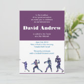 Football Sportbeugel Mitzvah Joodse plum Kaart (Staand voorkant)