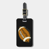 Football Sportbruin en zwart Bagagelabel (Voorkant verticaal)