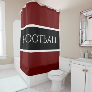 FOOTBALL Sportief Atletisch Zwart Deep Red Stripes Douchegordijn