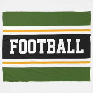 FOOTBALL Sportief Vet Groen Zwart Wit Strepen Fleece Deken