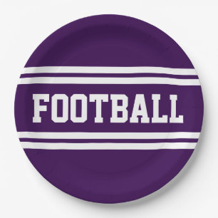 FOOTBALL Sportief Vet Paarse Witte Racing Stripes Papieren Bordje