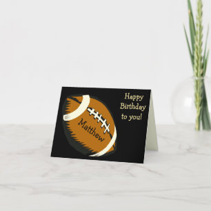 Football Sports Black and Brown Birthday Kaart