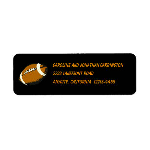 Football Sports Black en Brown Return-adres Etiket