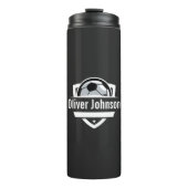 Football Sports Boys Zwart Thermosbeker (Voorkant)