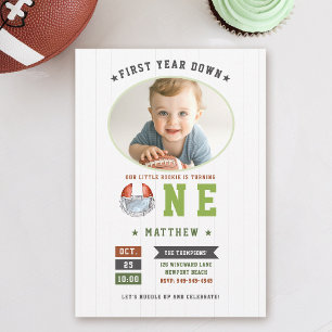 Football Sports Eerste Jaar Down Boy 1e Verjaardag Kaart