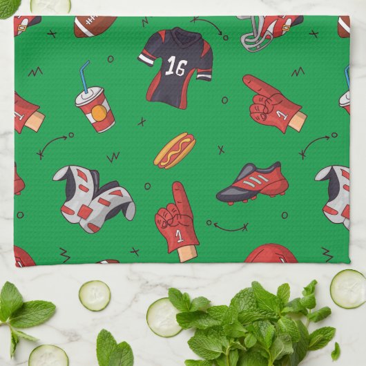 Football Sports Equipment with Food Pattern Theedoek (Gevouwen)