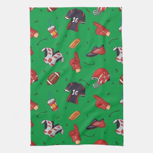 Football Sports Equipment with Food Pattern Theedoek (Verticaal)