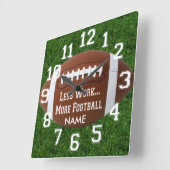 Football Sports Mancave Design Wall Clock Vierkante Klok (Hoek)