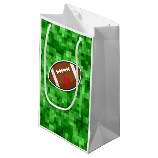 Football Sportspeler Nummer Groen Veld Kinder Klein Cadeauzakje (Voorkant Gekanteld)