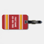 Football sportteam Jersey - Aangepast nummer Bagagelabel (Achterkant horizontaal)