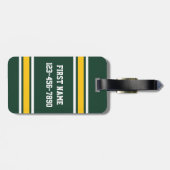 Football sportteam Jersey - Aangepast nummer Bagagelabel (Achterkant horizontaal)