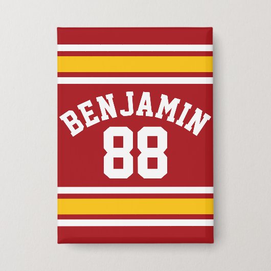 Football sportteam Jersey - Aangepast nummer Button (Voorkant)