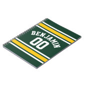 Football sportteam Jersey - Aangepast nummer Notitieboek (Linkerzijde)