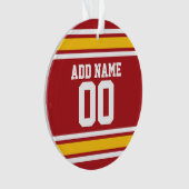 Football sportteam Jersey - Aangepast nummer Ornament (voorkant)