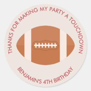 Football Sportthema Birthday Ronde Sticker