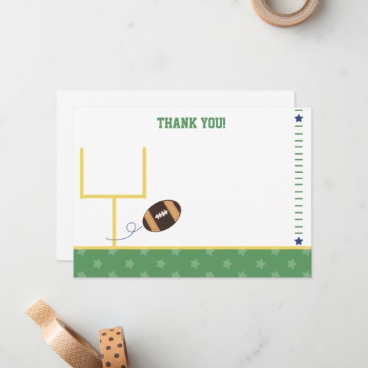Football Sportthema Flat Hartelijk dank Notitiekaartje (Voorkant / Achterkant in situ)