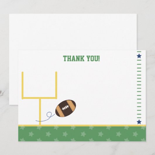 Football Sportthema Flat Hartelijk dank Notitiekaartje (Voorkant / Achterkant)