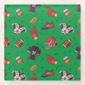 Football sportuitrusting, voedsel en Drink Glazen Onderzetter (Voorkant)