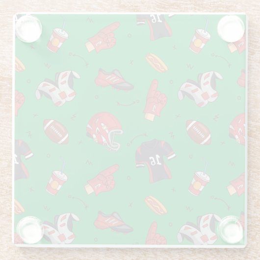 Football sportuitrusting, voedsel en Drink Glazen Onderzetter (Achterkant)