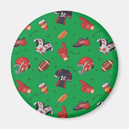 Football sportuitrusting, voedsel en Drink Magneet (Voorkant)