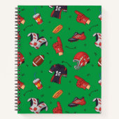 Football sportuitrusting, voedsel en Drink Notitieboek (Voorkant)