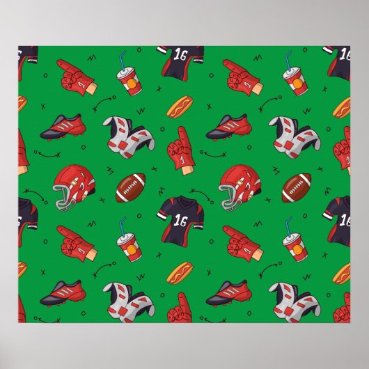 Football sportuitrusting, voedsel en Drink Poster (Voorkant)