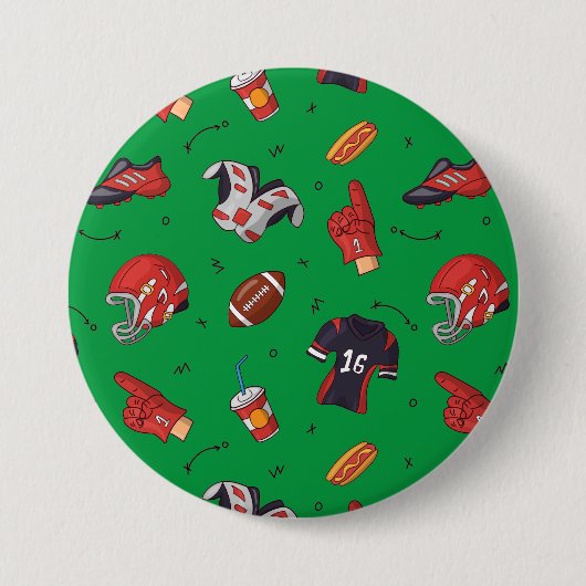 Football sportuitrusting, voedsel en Drink Ronde Button 7,6 Cm (Voorkant)