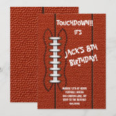 Football Sportverjaardagsfeestje Uitnodiging (Voorkant / Achterkant)