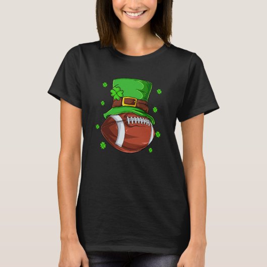 Football St Patricks Day Leprechaun Shamrock Boys T-shirt (Voorkant)