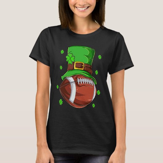 Football St Patricks Day Leprechaun Shamrock Boys  T-shirt (Voorkant)